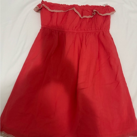 a gain women's orange strapless dress, short, size L 100’/, Rayón - Picture 4 of 15